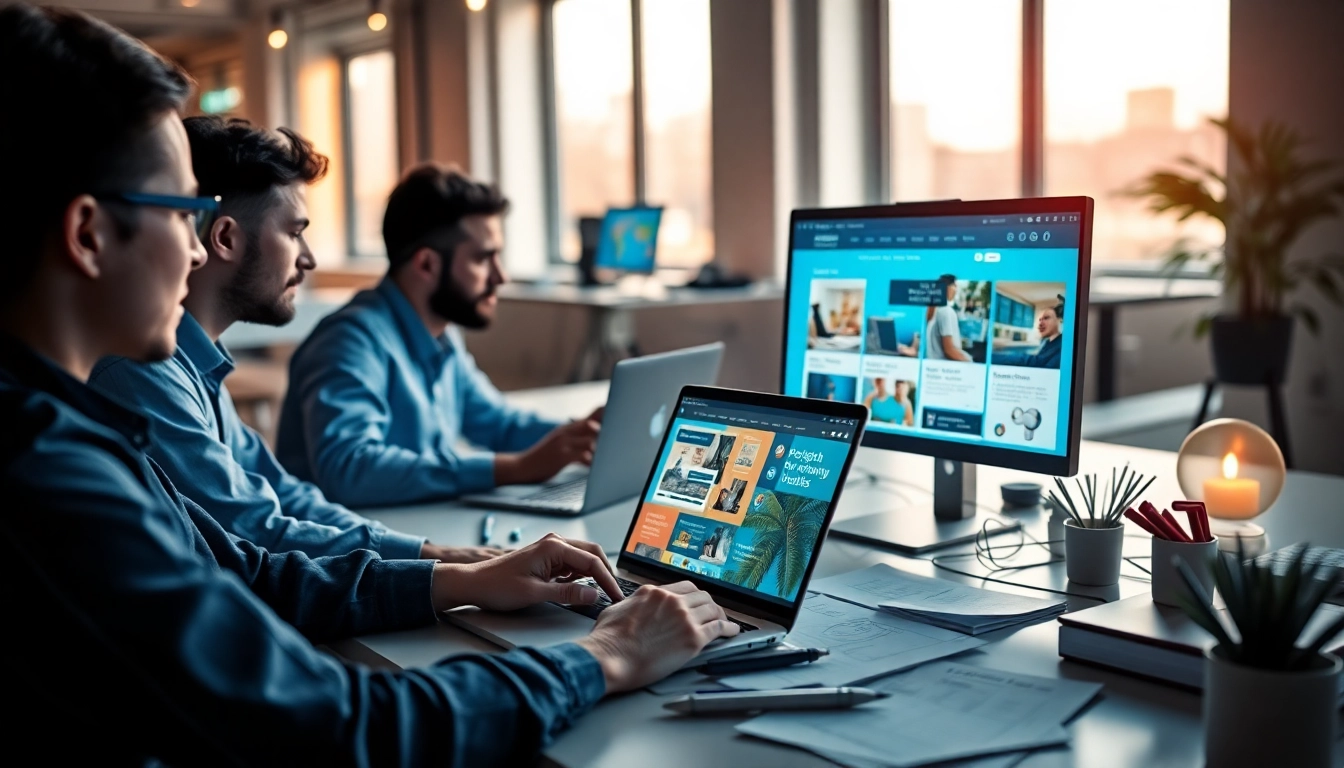 Professional web design service showcasing innovative designs at a modern studio.