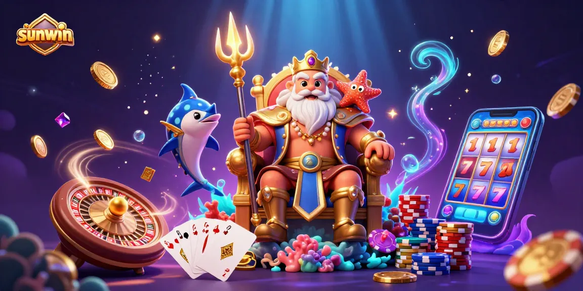 Experience the thrilling adventure at Sunwin with our dynamic 3D casino carnival featuring Neptune and epic game elements.