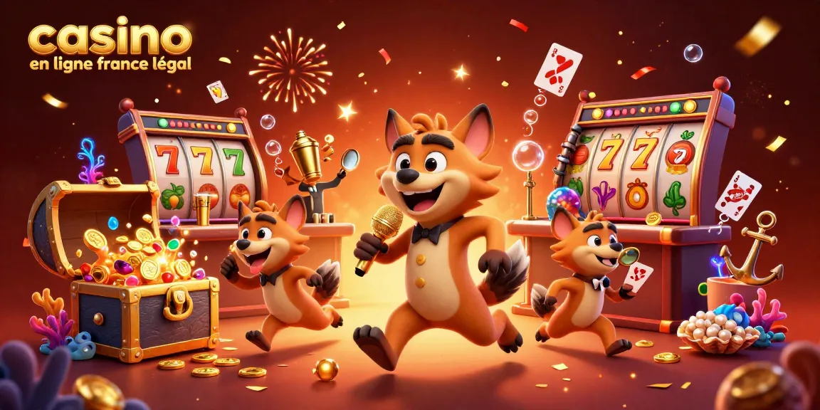 Adoptez le plaisir du casino en ligne France légal avec une illustration dynamique comportant des hyènes comiques.