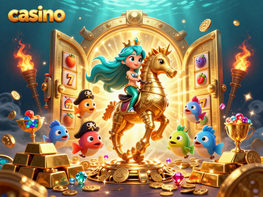 Experience the thrill of engaging with a vibrant casino theme featuring a mermaid princess.