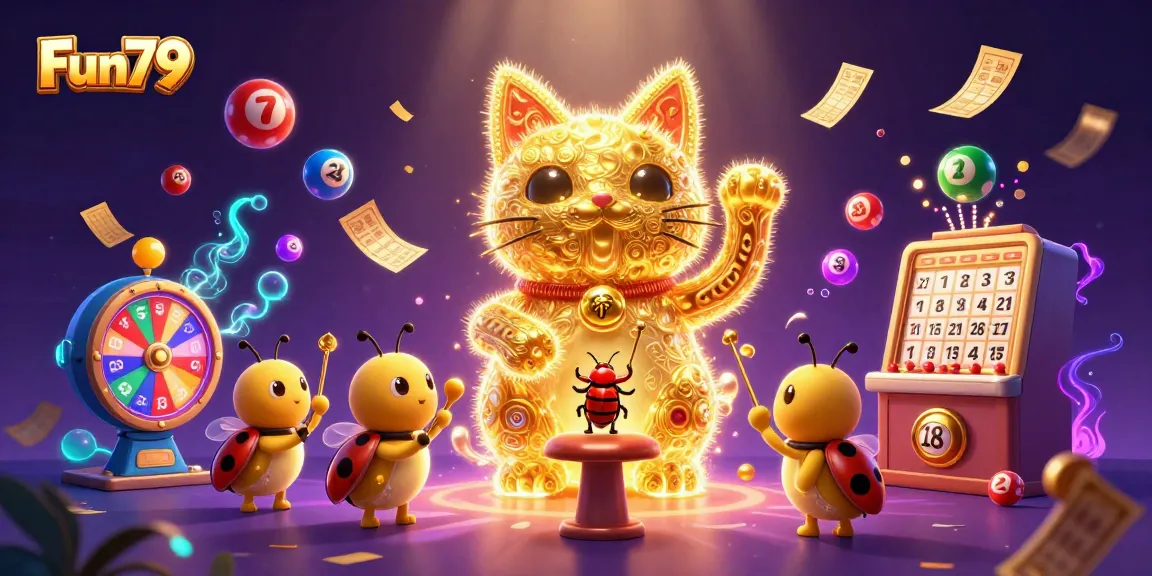 Fun79 unlocks thrilling excitement with a lucky cat, jackpot symbols, and dynamic game elements.