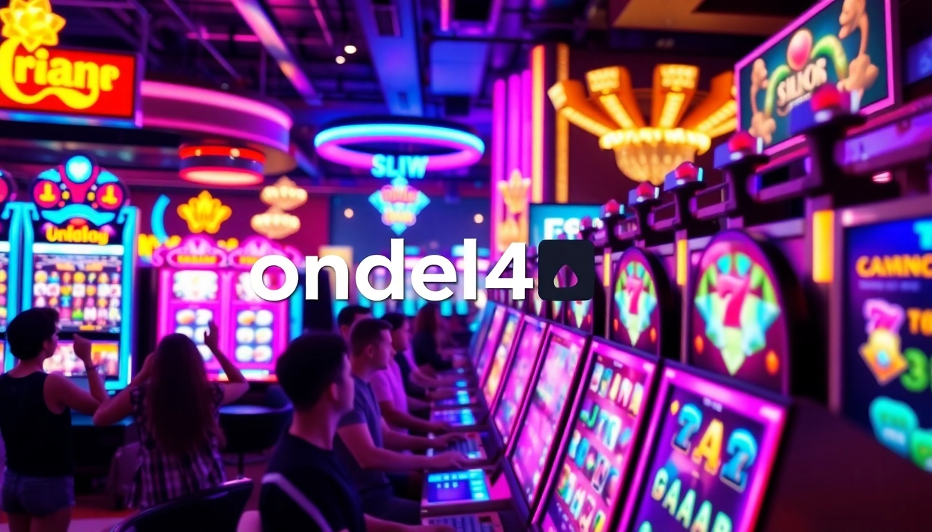 Jelajahi permainan ondel4d slot yang menarik dengan pemain bergembira di kasino online.