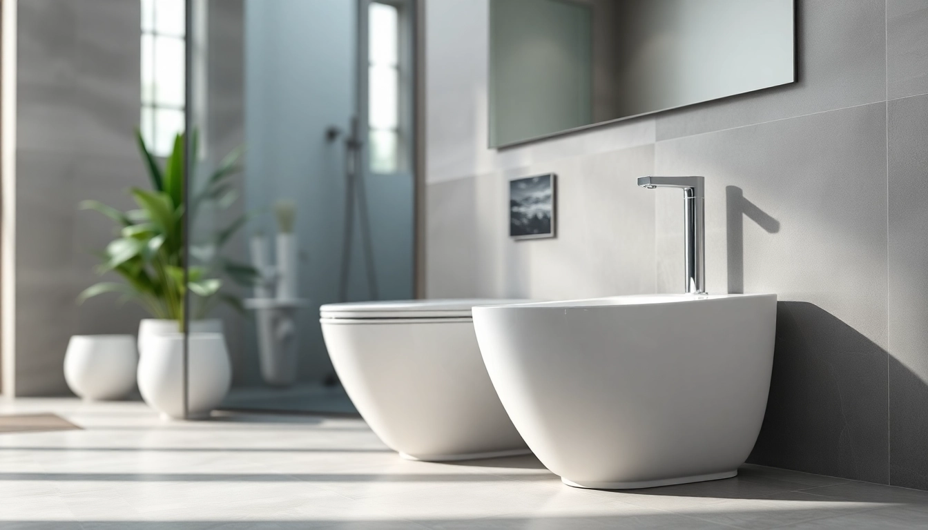 Il bidet elegante in un bagno moderno con design minimalista e superfici lucide.