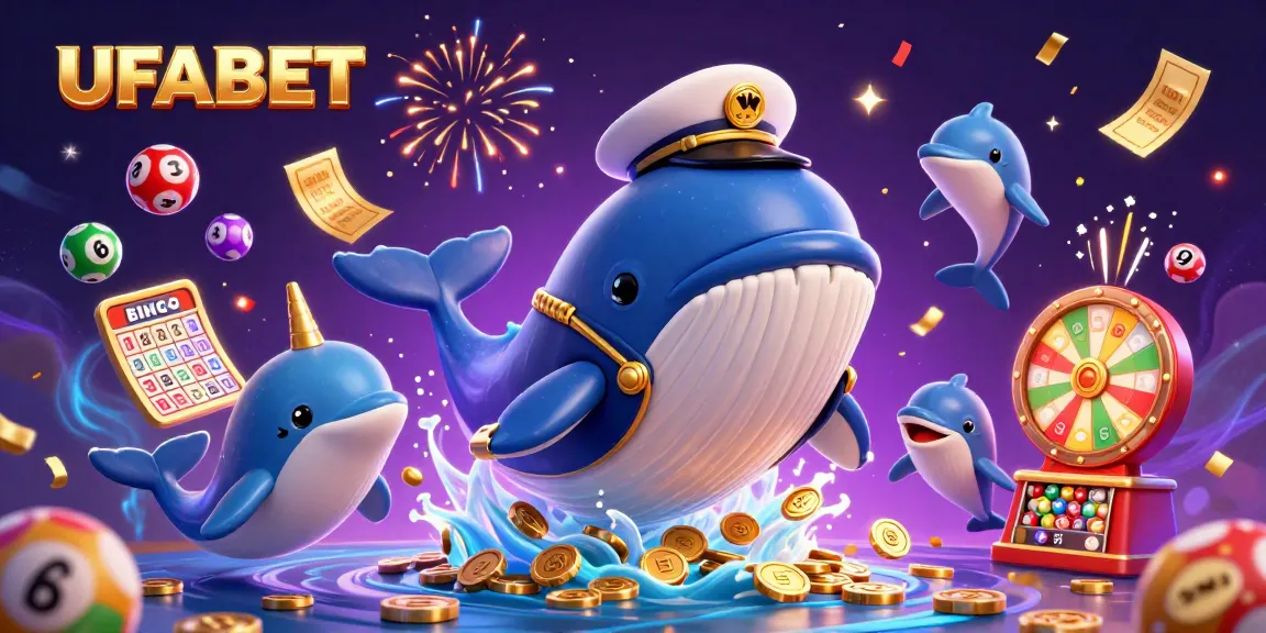 Win big with UFABET in a vibrant 3D casino scene full of excitement and dynamic elements.