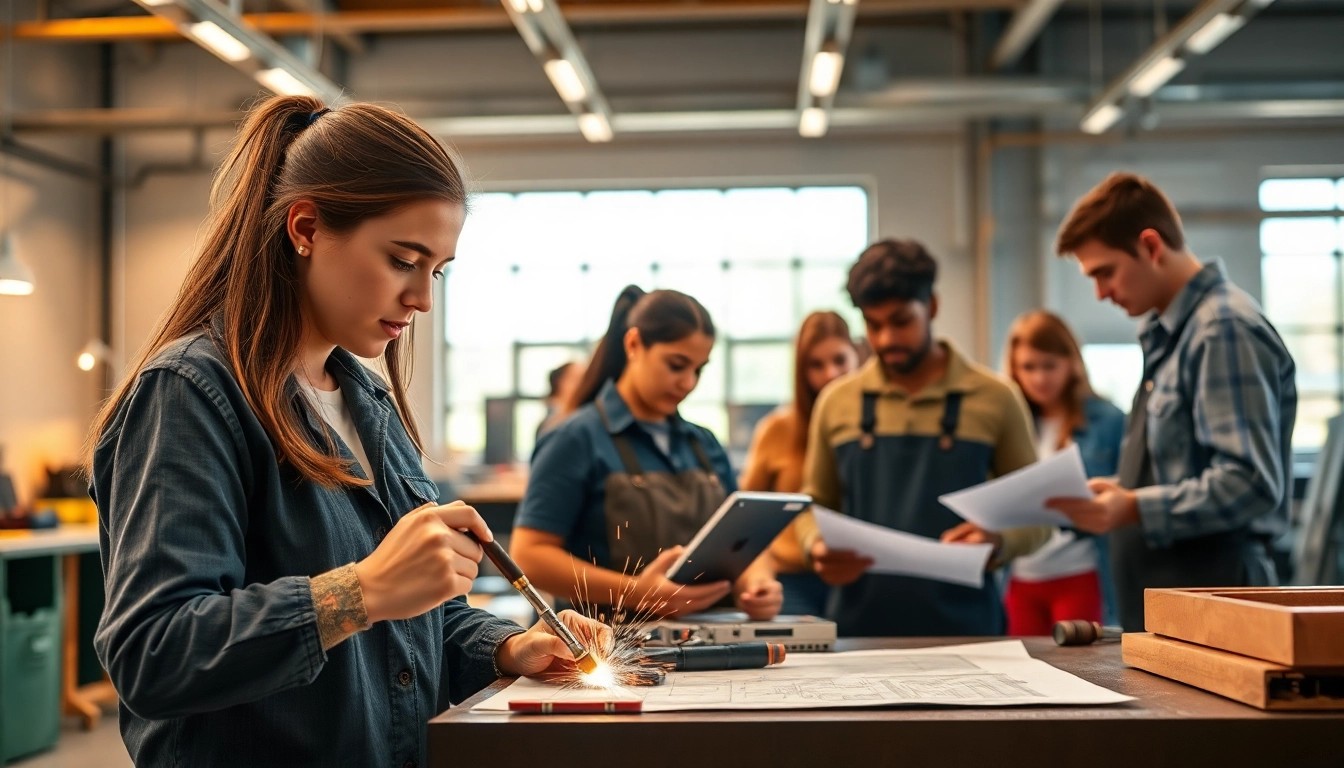 Students participating in hands-on activities at a Trade School In Tennessee showcasing skill development.