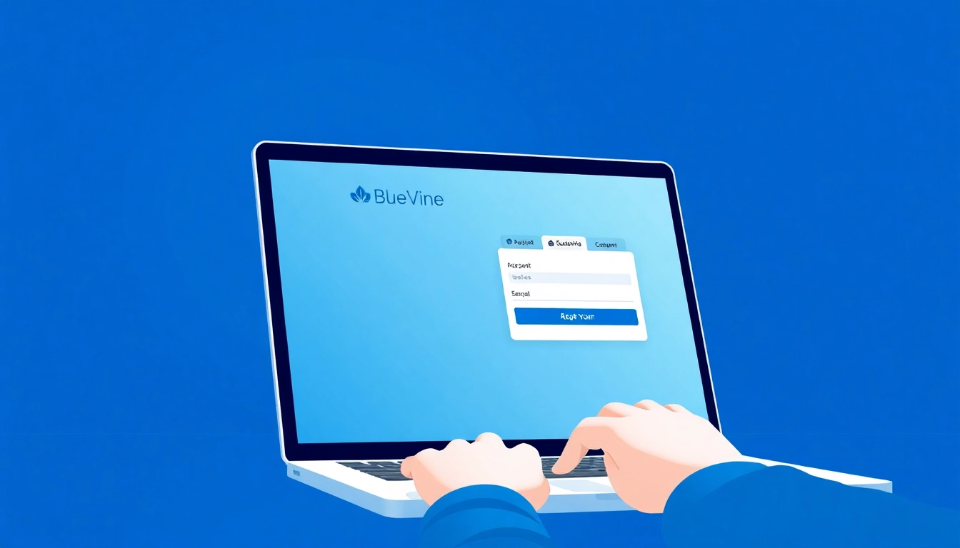 Accessing BlueVine login securely on a laptop with user-friendly interface.
