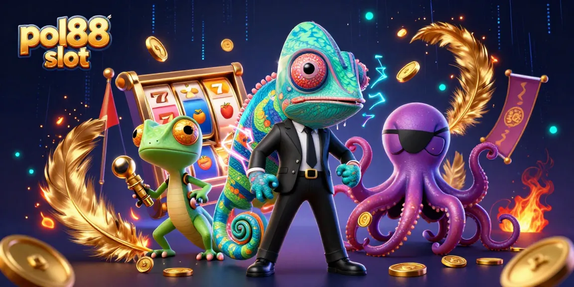 Serunya bermain pol88 slot dengan chameleon agen rahasia dan teman gecko kreatif.