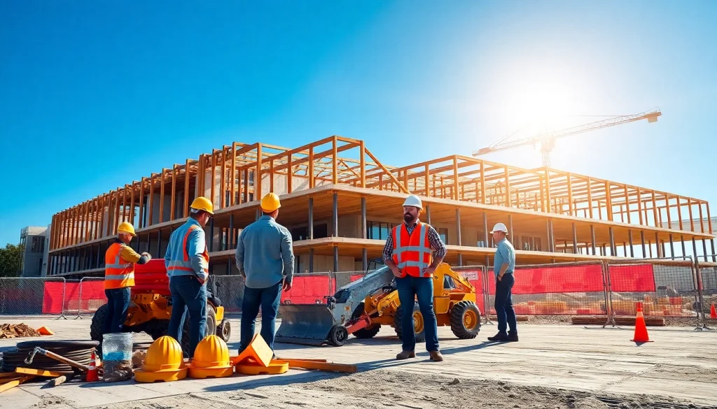 Highlighting a skilled New Jersey Commercial General Contractor on a vibrant construction site.