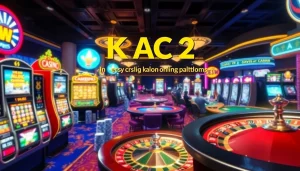 A bustling casino with players at tables and KJC AC 2 inspired excitement in every game.