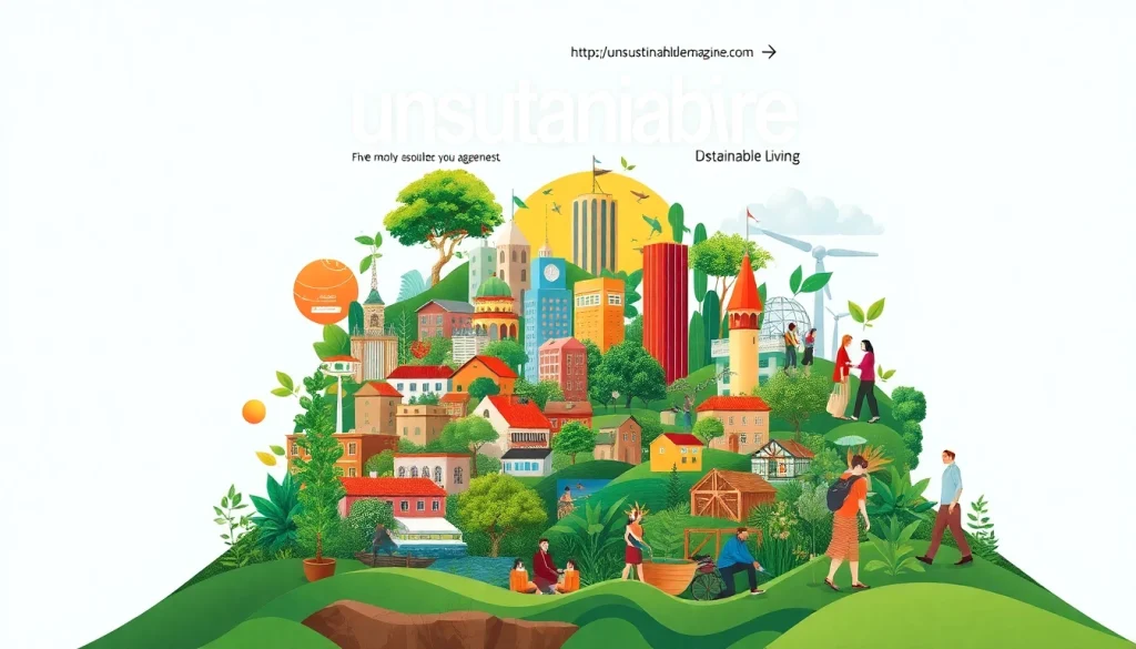Showcase the commitment of https://www.unsustainablemagazine.com to sustainable living through a vibrant magazine cover.