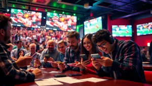 Bettors reviewing the best sports betting sites in Mexico during a live sports event.