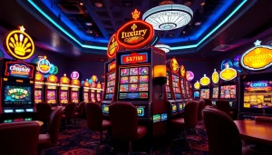 Menghadirkan suasana permainan luxury138 slot dengan mesin slot yang menarik di kasino.