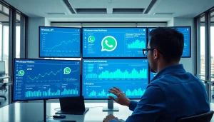 Engaging with the WhatsApp Business API dashboard showcasing analytics and performance metrics.
