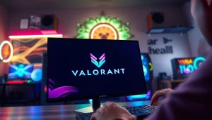 Experience seamless valorant download on an advanced gaming setup with vibrant visuals.