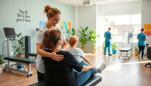 Health in Motion Rehabilitation focuses on therapists aiding patients in a supportive environment.