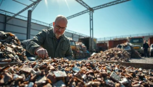Schrotthändler Oberhausen bei der professionellen Sortierung von Altmetallen.