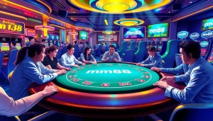 Experience the thrill of mm88 online poker action with high-stakes chips and vibrant players.