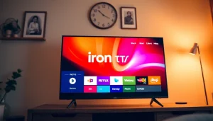 Stream vibrant content on iron tv pro with a sleek display and cozy setup.