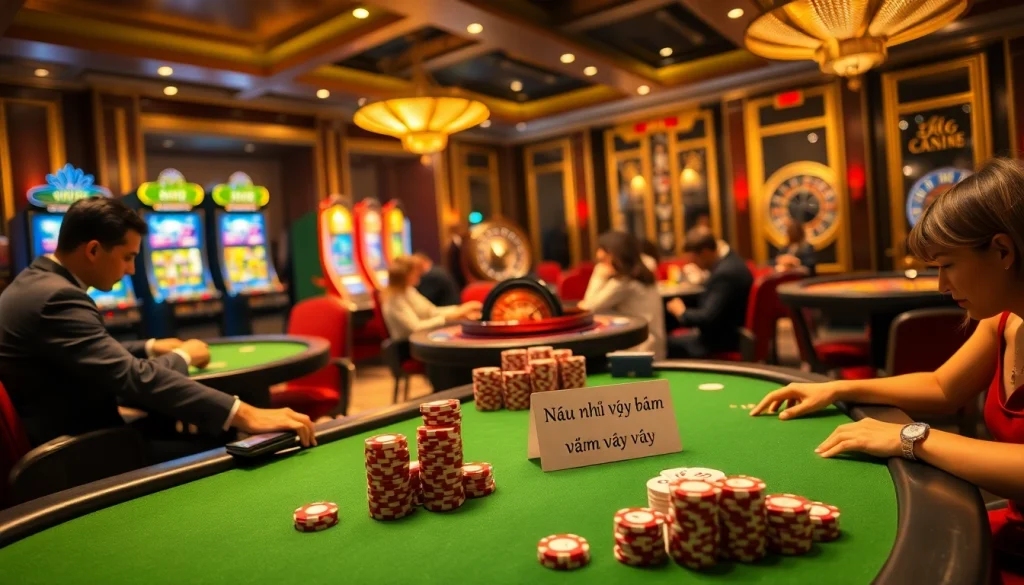 Watch players strategize at a lively poker table in a casino, embracing the moment with "Nếu như vậy bám vào đây."