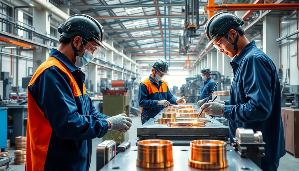 Copper plating process in a modern diecasting facility in Malaysia.