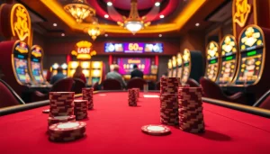 V9bet poker table showcasing vibrant gameplay with chips, cards, and excitement.