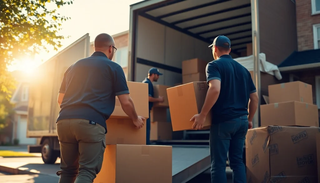 Skilled movers Vancouver engaged in a residential packed unloading process.