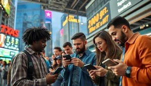 Explore the vibrant atmosphere of sports betting Texas in a lively city setting.