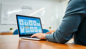 Understanding What is a CRM for WhatsApp in a professional workspace with a laptop interface.