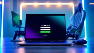 Masuk ke PETANITOTO login melalui layar laptop gaming yang futuristik.