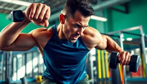 Train effectively with das 140 in a dynamic gym setting, showcasing athletic strength and energy.