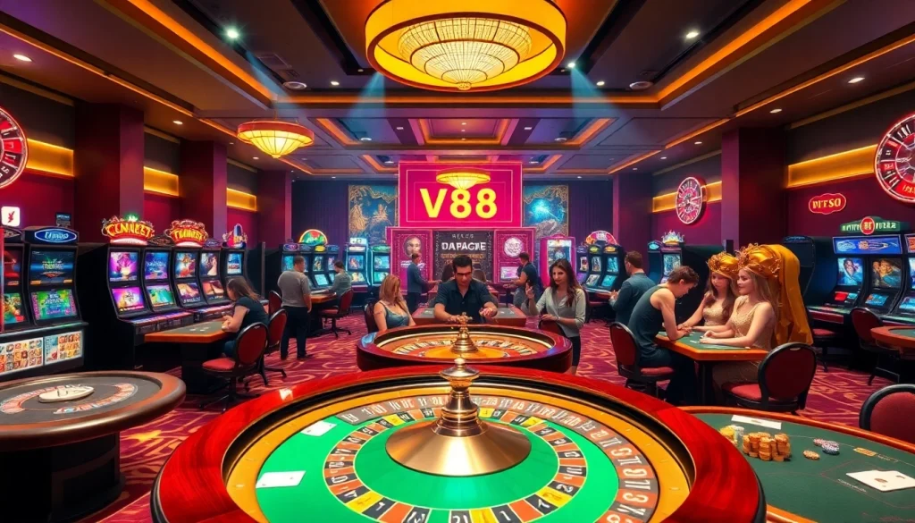 Experience the thrill of gambling at vn88 with exciting casino tables and vibrant slot machines.