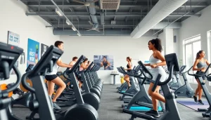 Elliptical machines from a leading elliptical machine manufacturer in a modern fitness studio.