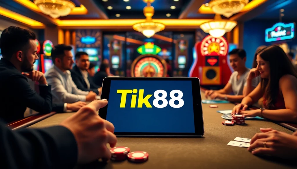 Trải nghiệm lối chơi hấp dẫn với ứng dụng Tik 88 trên bàn casino sống động đầy năng lượng và sự kích thích.
