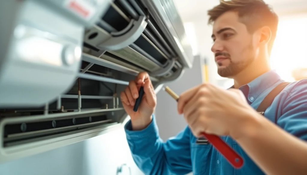 Technician provides professional AC repair mesa az service in a homeowner's space.