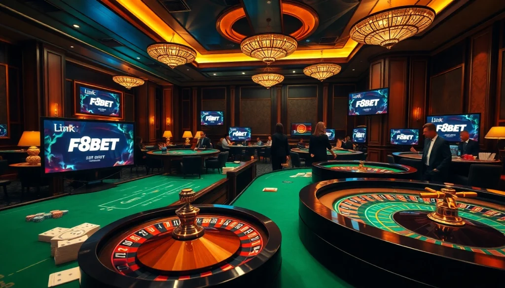 Experience the excitement of betting with Link F8BET at a luxury casino setting.