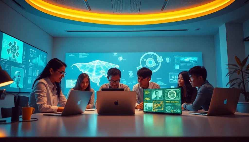 Nano Banana Pro technology showcased in a futuristic workspace with diverse professionals collaborating.