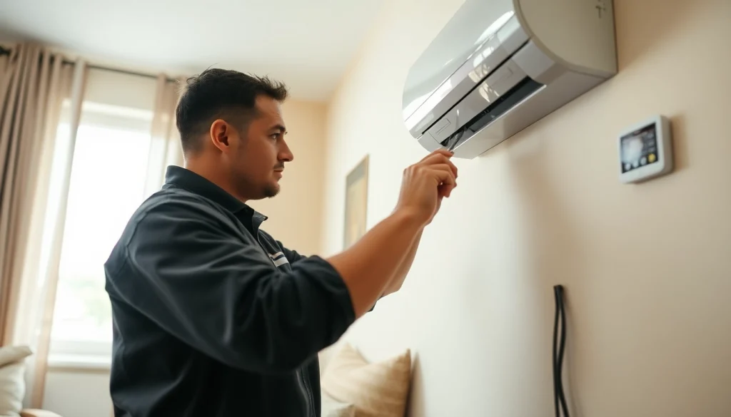 HVAC repair in action in Beekman NY by a qualified technician inspecting heating equipment.