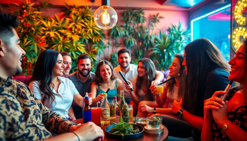 Profitez de l'atmosphère relaxante du Weed Club Lloret De Mar avec divers membres socialisant.