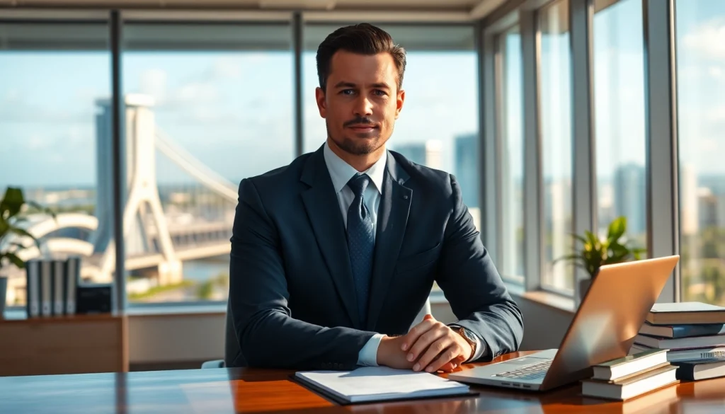 Experienced Auto Injury Lawyer Clearwater FL meeting clients in a professional office.