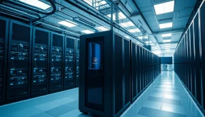 zirvegrupbilgisayar veri merkezi modern sunucular ve bilgisayar ekipmanlarıyla dolu.