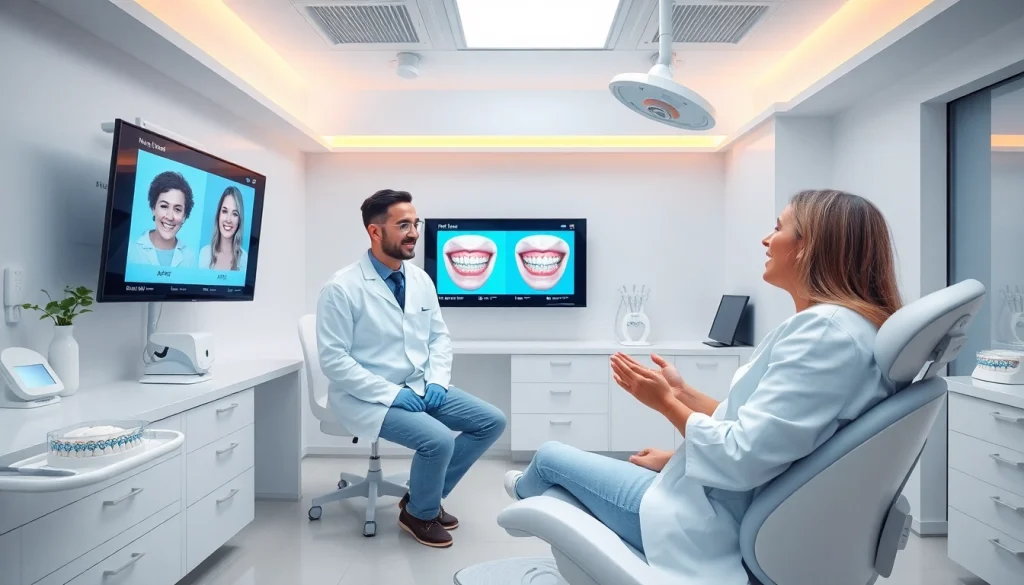 Kirei Line braces consultation at a modern dental clinic with a patient.