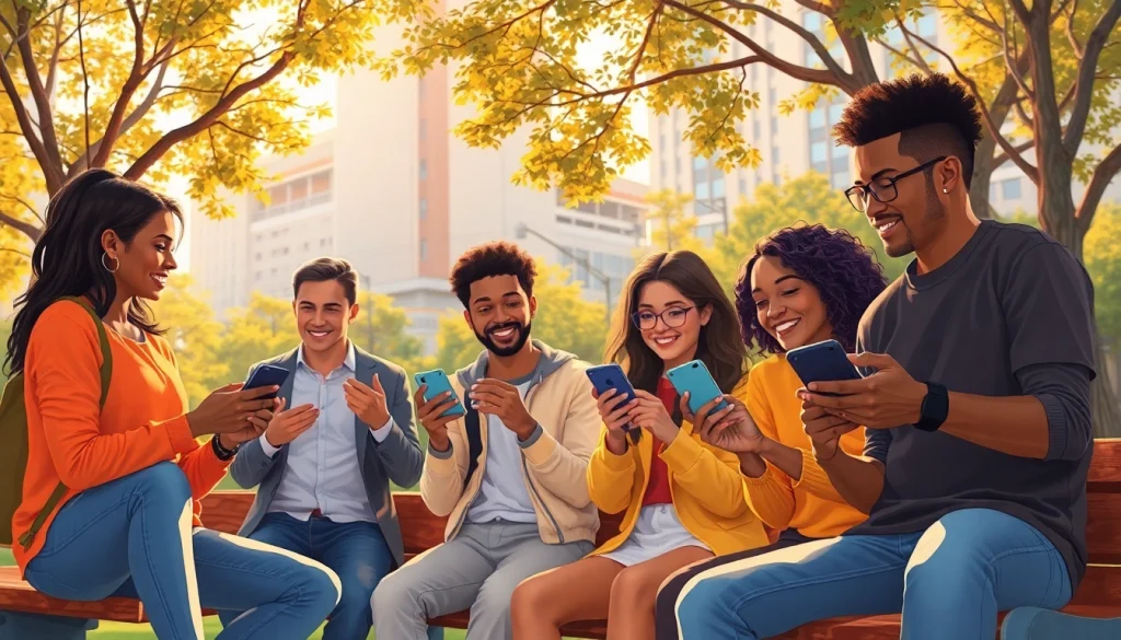 Discover how to use onlyfans search by city with individuals exploring creators in a vibrant urban park.