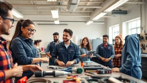 Students actively learning at trade schools oahu, showcasing hands-on training in various trades.