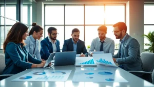 Find competitor customer list through teamwork in a modern office setting.