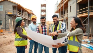 Builders collaborating in Texas association of builders on a construction project.
