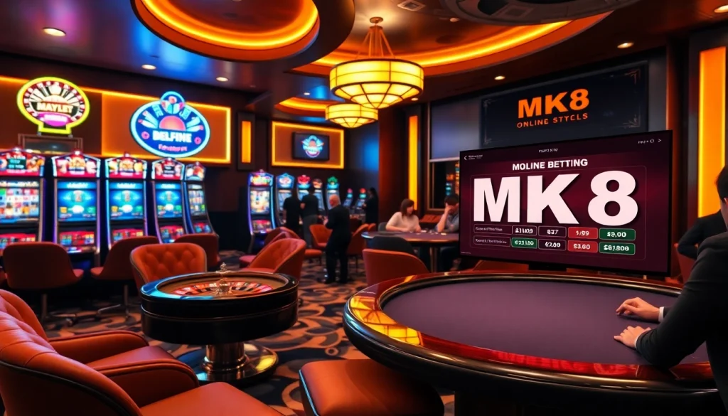 MK8 online platform enhancing the excitement of a luxurious casino environment.