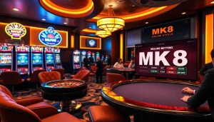 MK8 online platform enhancing the excitement of a luxurious casino environment.