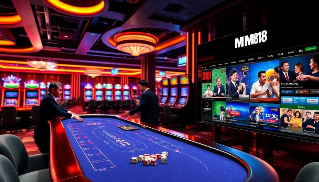 Engaging MM88 players at a vibrant casino table, highlighting thrilling gambling experiences.