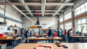 Engaged students at a Trade School Tennessee classroom, showcasing hands-on training activities.