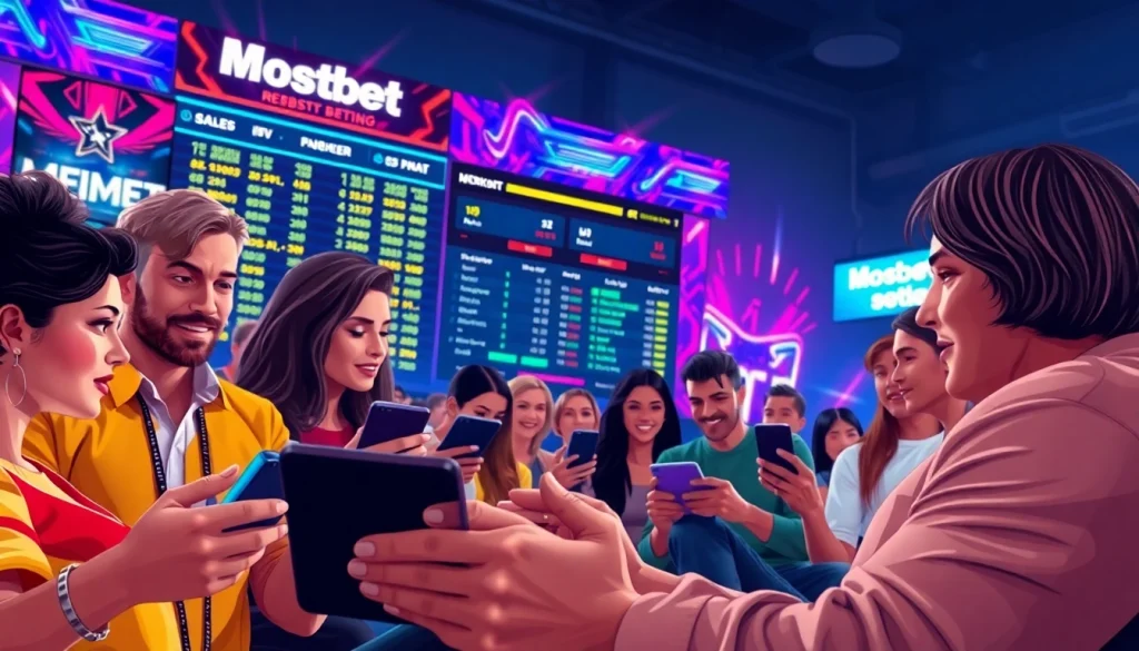 Mostbet reyler platform with diverse players engaged in betting activities.